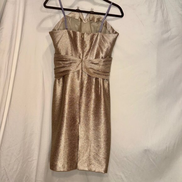 Vera Wang Lavender Label Gold Dress Size 10 NWT - Picture 2 of 15